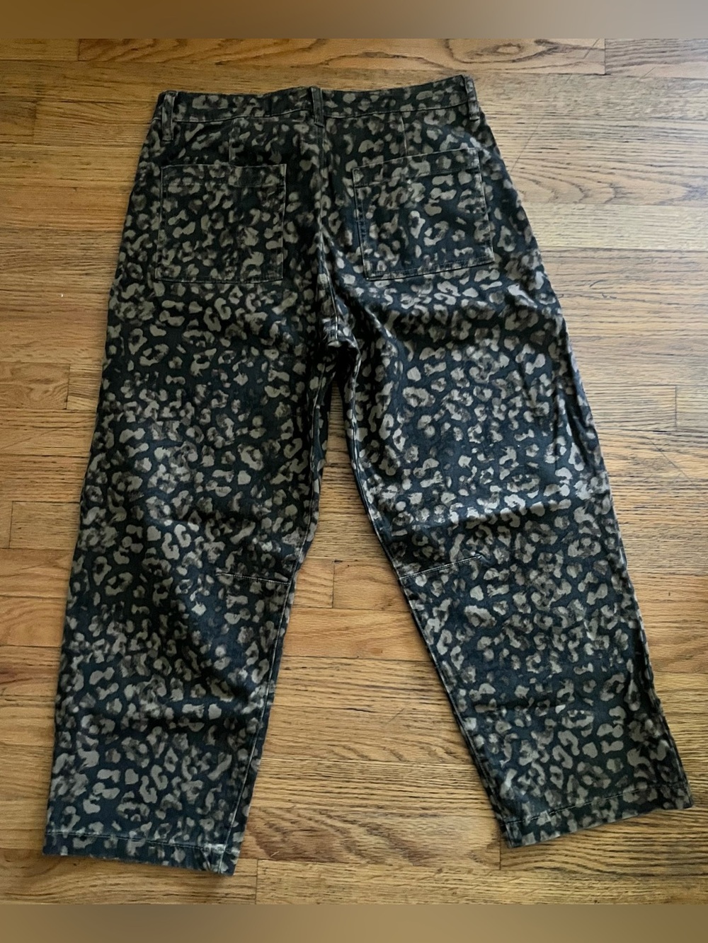 KUT Ashton Leopard Cheetah Print High Waist Crop Barrel Utility Jeans sz 8 - Picture 12 of 12